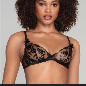 Agent Provocateur Sparkle Bra 34C Garter and Panty size 3